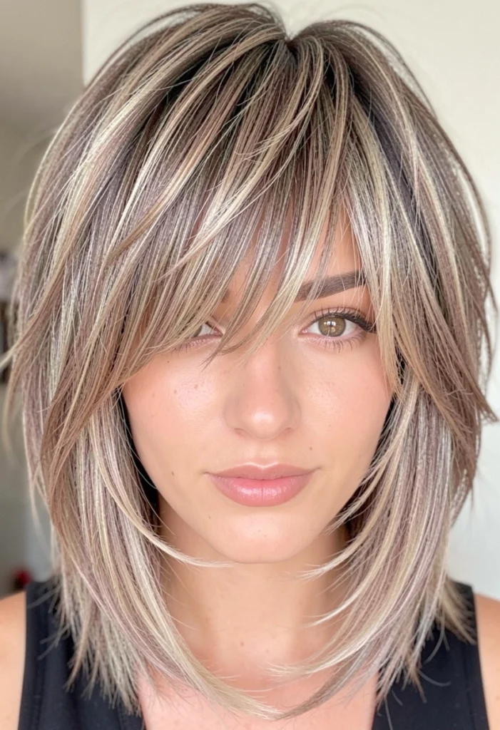 . Soft Shag with Curtain Bangs