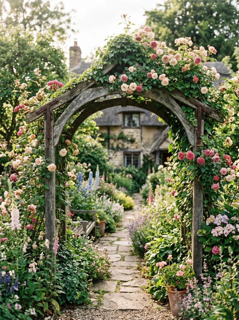 Weathered Wooden Garden Arches