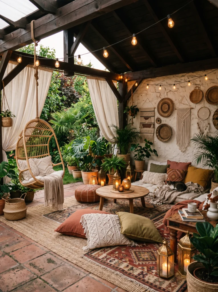 Bohemian Covered Patio Lounge