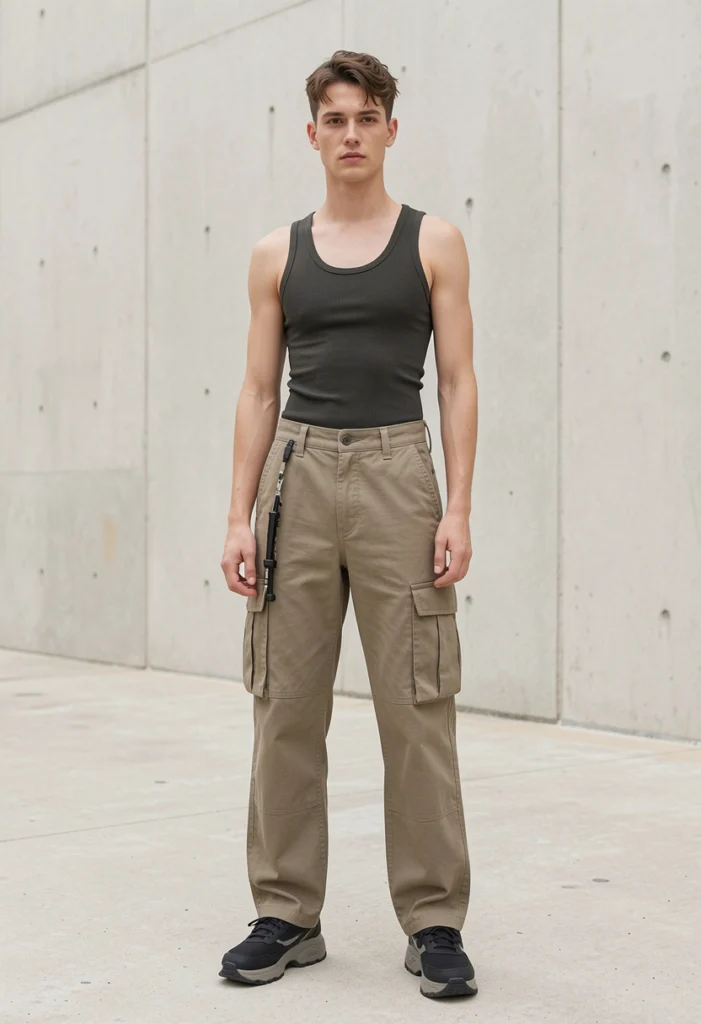 Cargo Pants with Fitted Tank Top