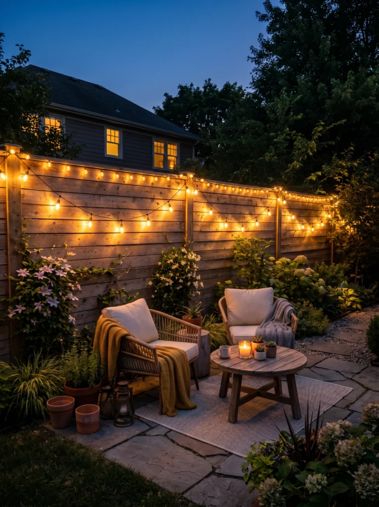 Fence Line String Light Border