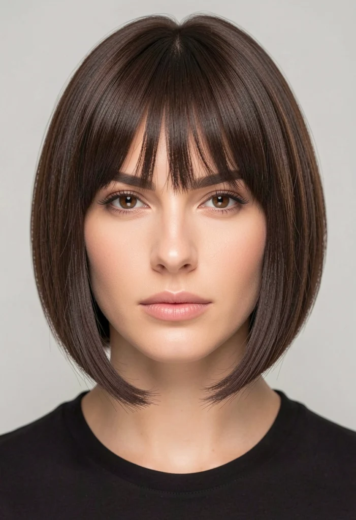 Italian Bob with Curtain Bangs