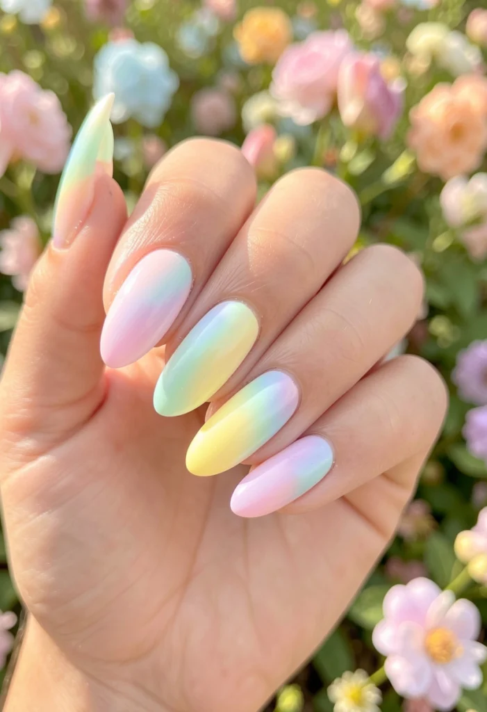 Pastel Rainbow Nails