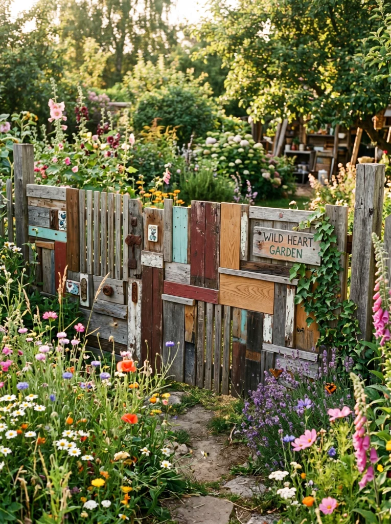 Reclaimed Wood Patchwork Fence