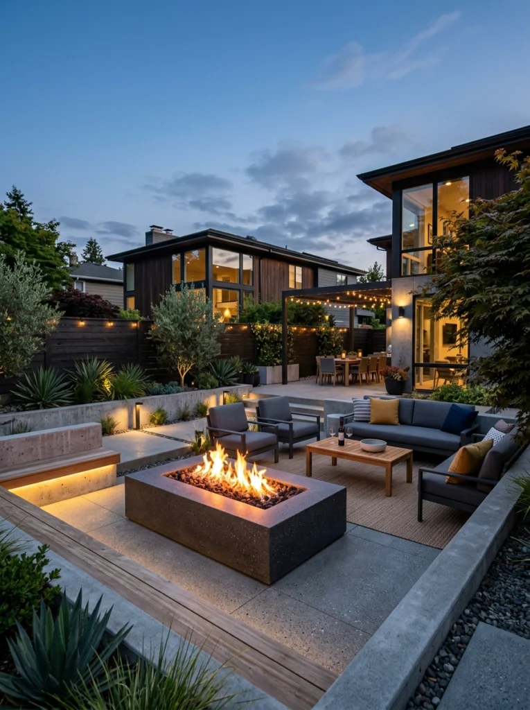  Sleek Fire Pit Area