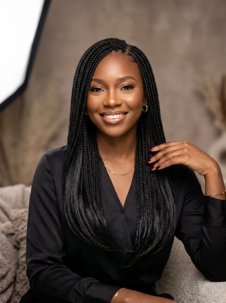 Straight Crochet Braids with Sleek Finish