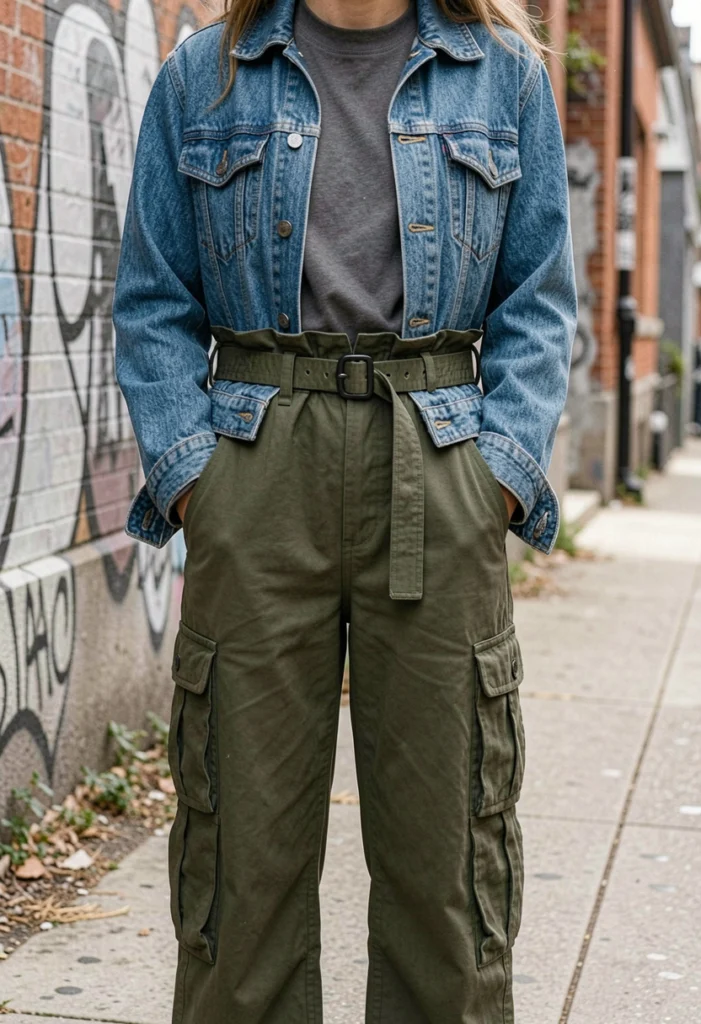  Cargo Pants with Denim Jacket