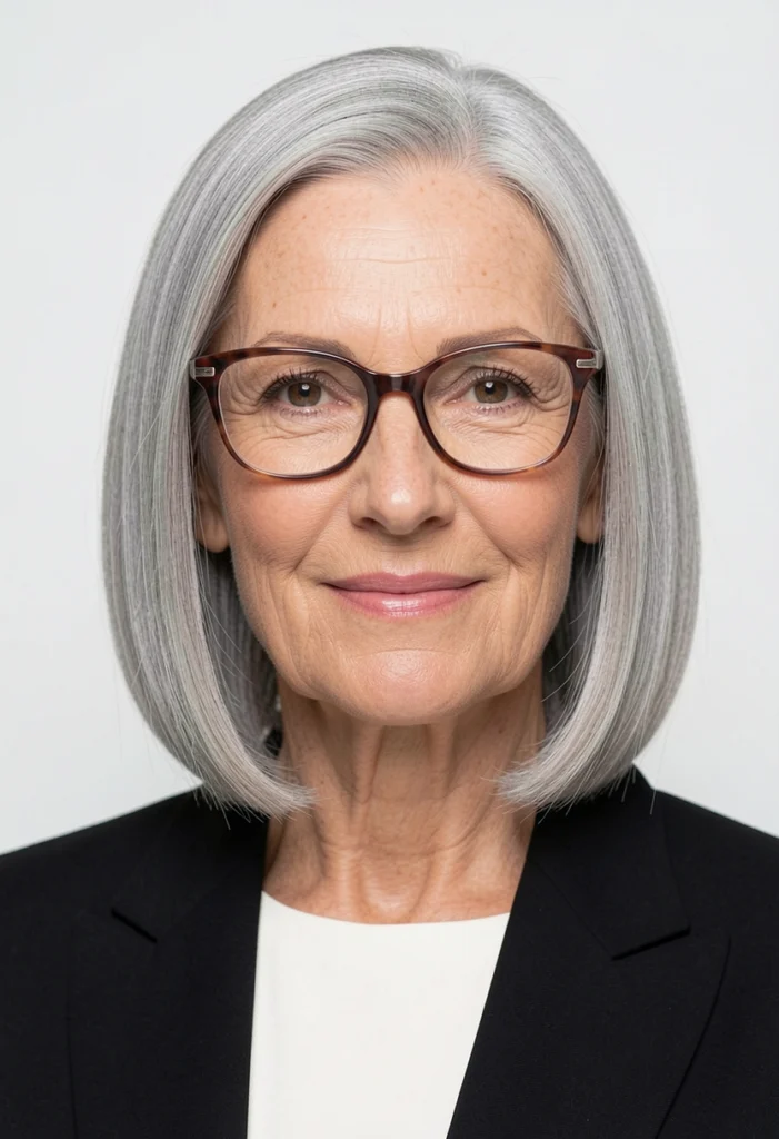 Chin-Length Bob with Glasses