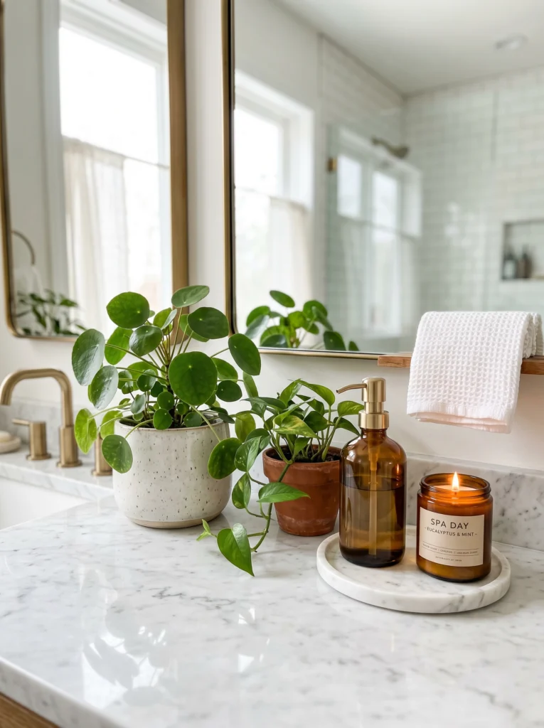 Greenery and Plants for Natural Bathroom Beauty