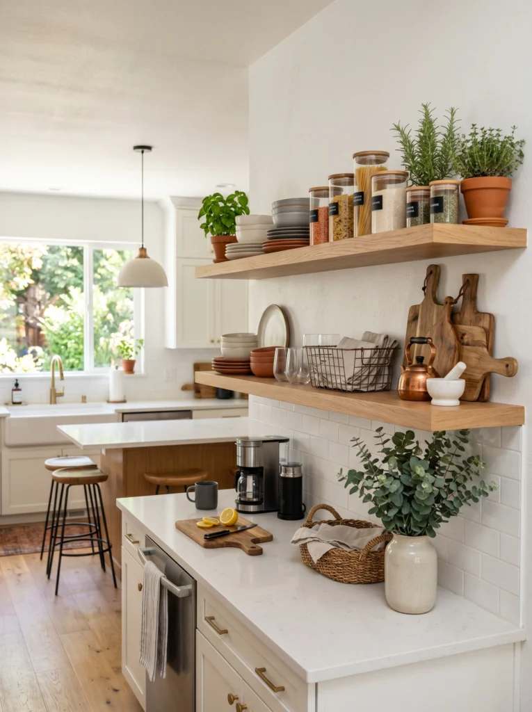 Kitchen Floating Shelves for Functional Open Storage