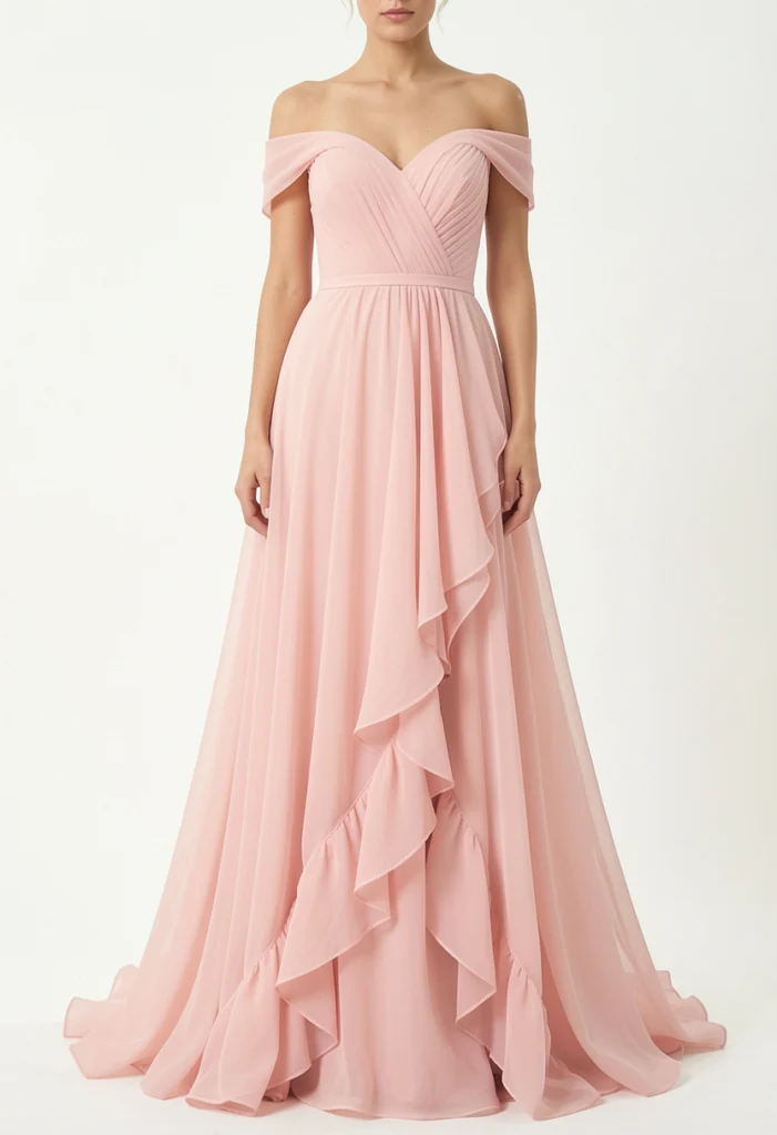 Soft Pink Chiffon Dress