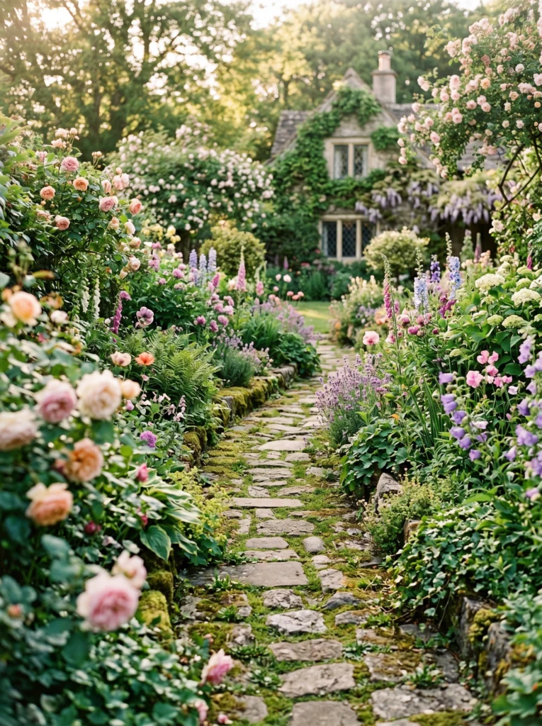 Stone Pathways with Moss Accents