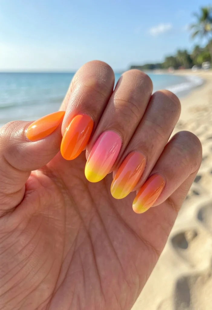 Sunset Ombre Nails