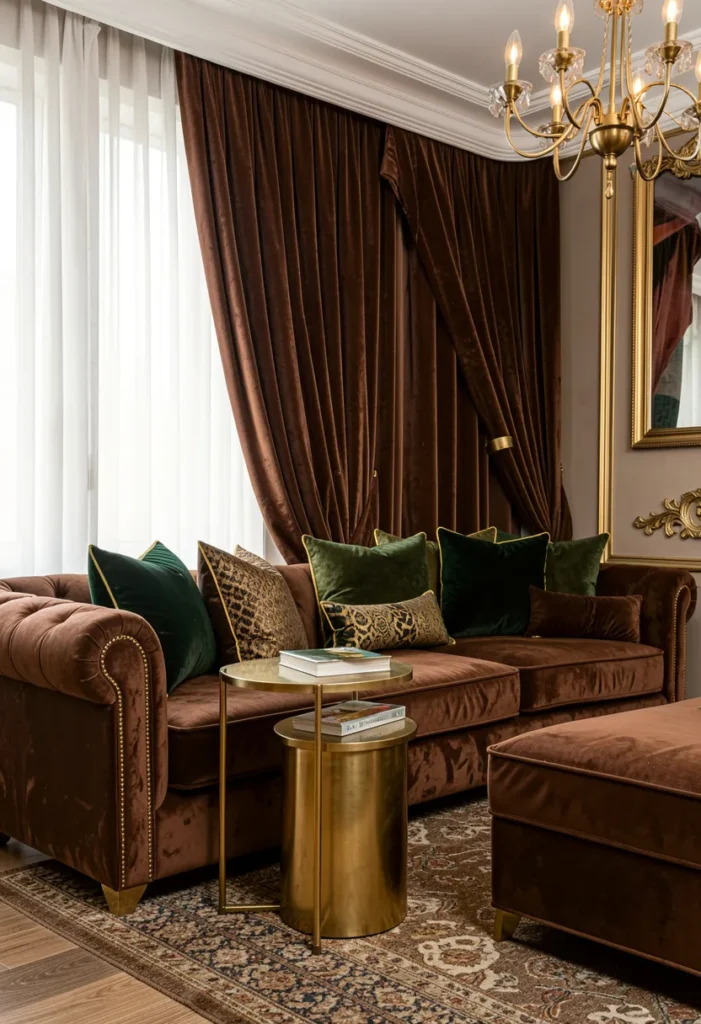 Brown with Gold Accents