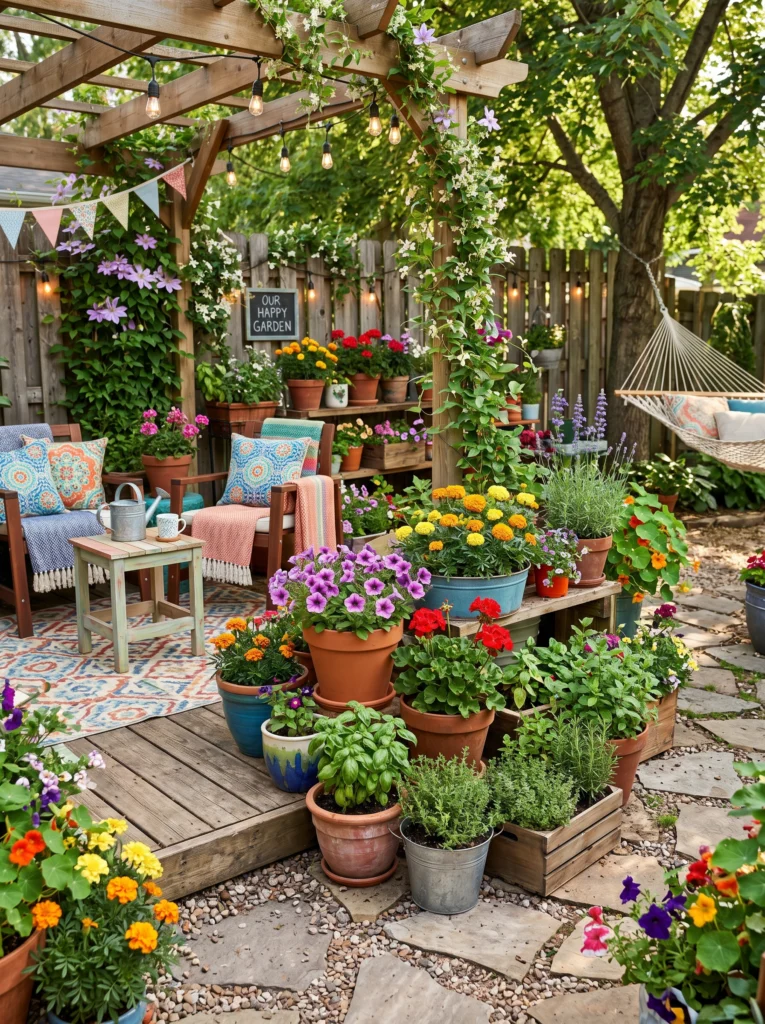 Container Garden Backyard Refresh With Colorful Plants