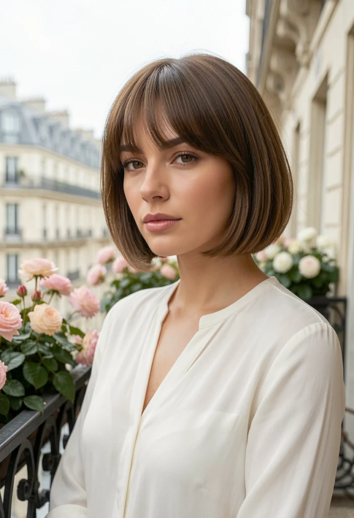  French Bob with Curtain Bangs