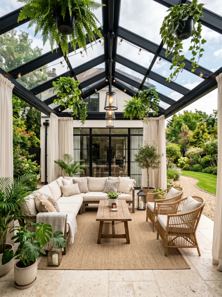  Glass Roof Covered Patio