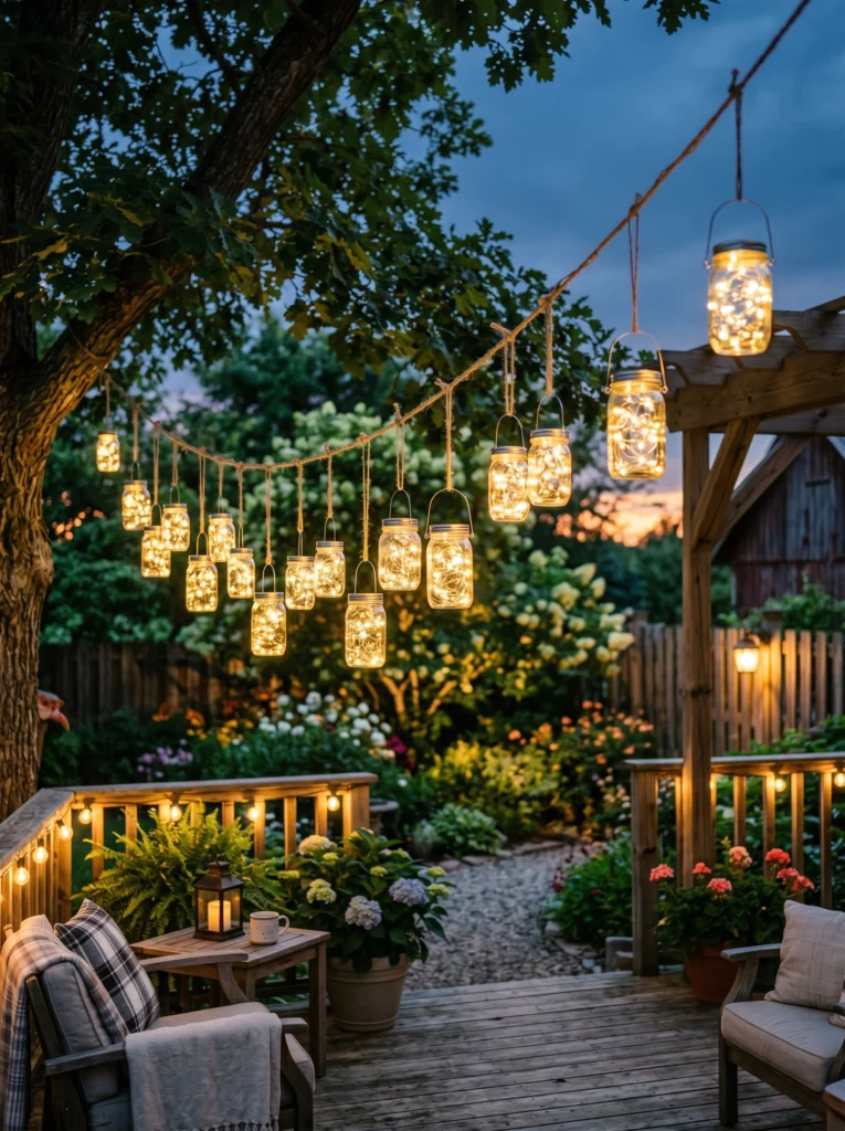 Mason Jar String Light Displays