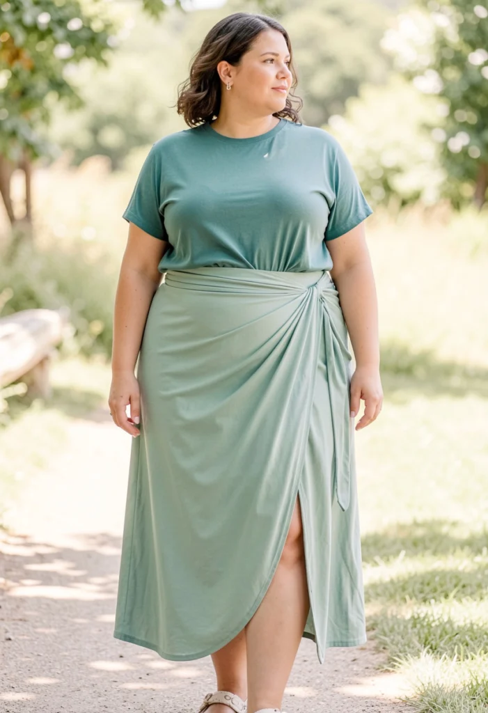 Midi Skirt with Tucked-In Tee