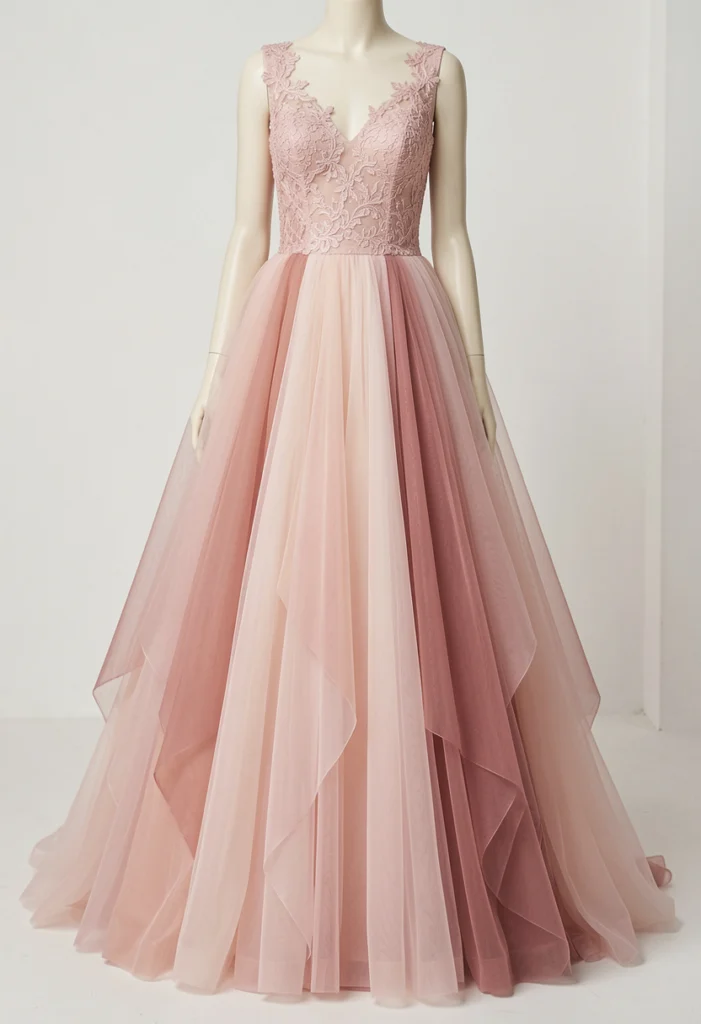 Ombre Pink Wedding Dress