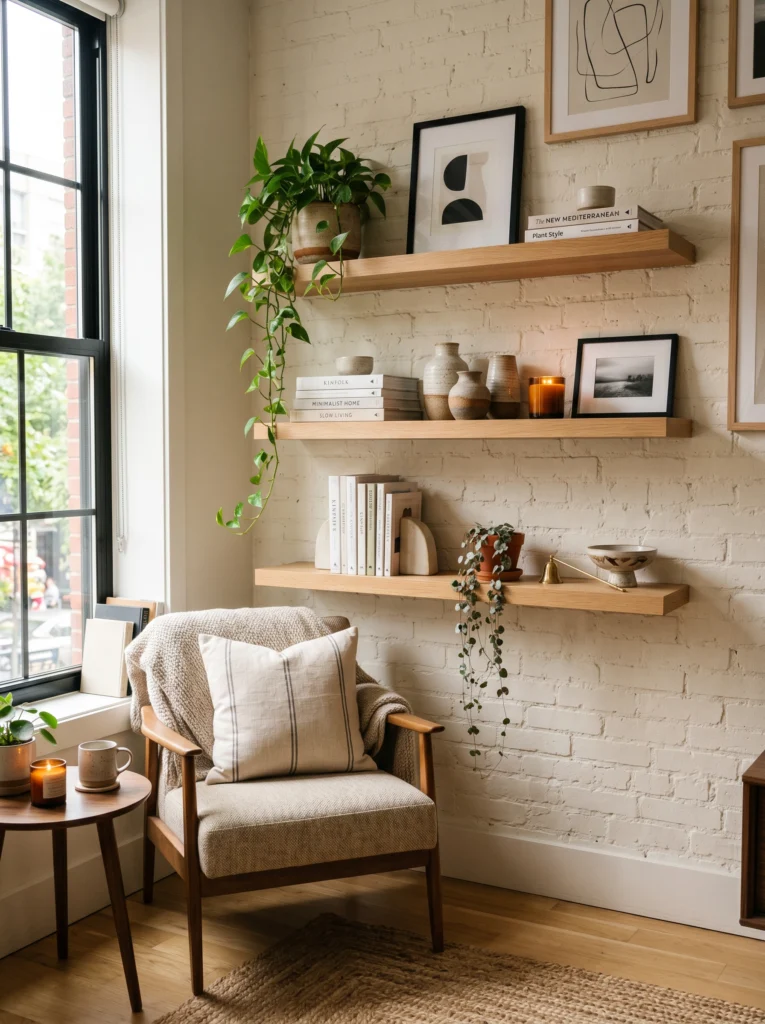 Corner Floating Shelves for Smart Space Saving