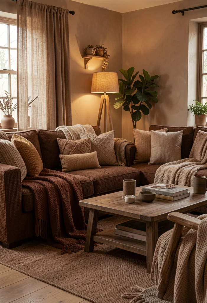 . Cozy Brown Textured Layers