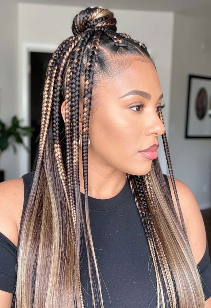 Half-Up Half-Down Knotless Braids