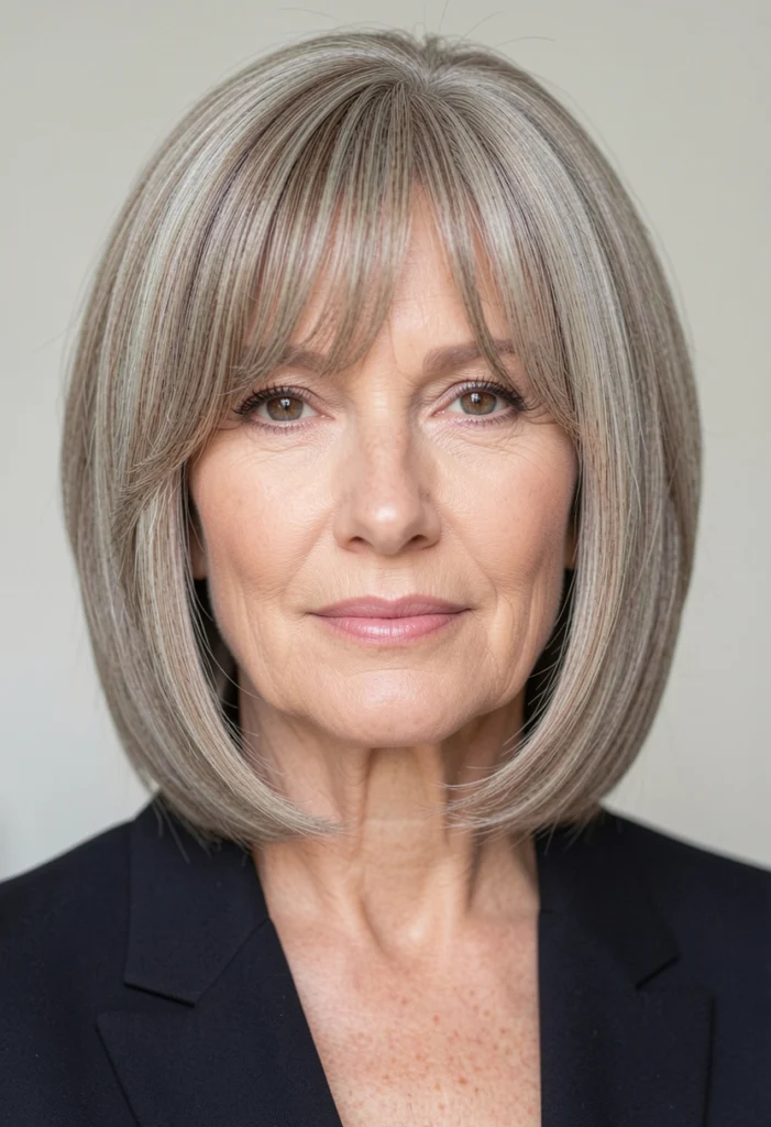 Layered Cut with Curtain Bangs