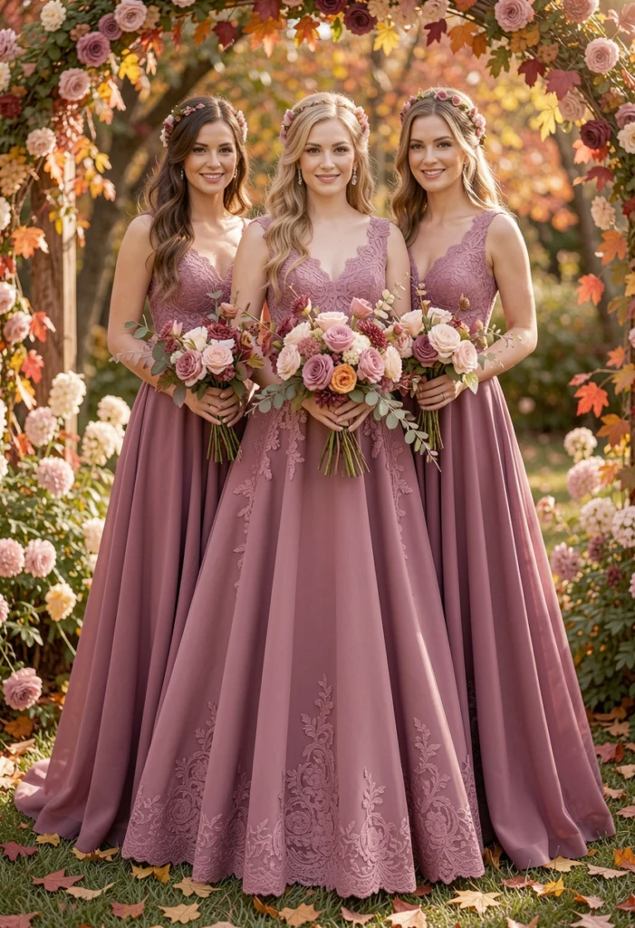 Mauve A-Line Dresses