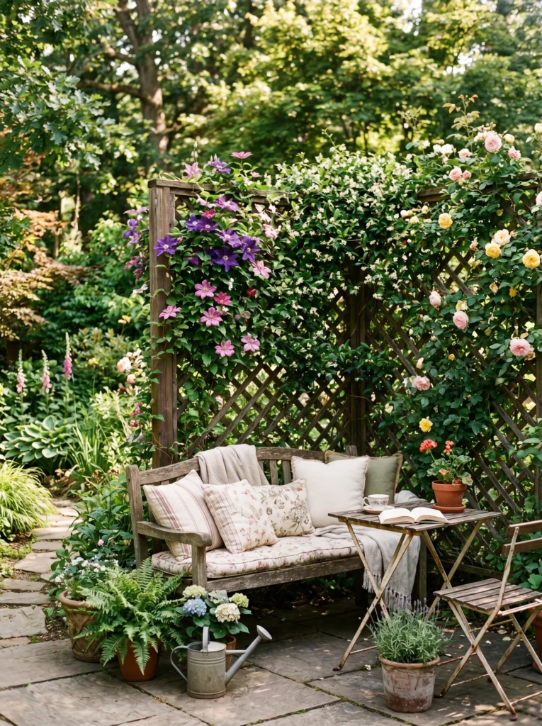 Lattice Panels with Climbing Plants