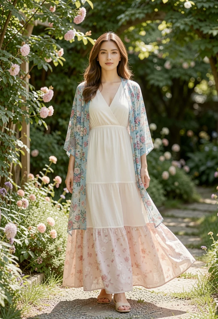  Layered Dress with Kimono