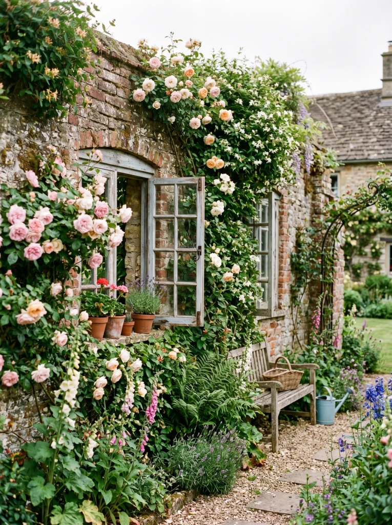 Old Window Frame Garden Wall Art