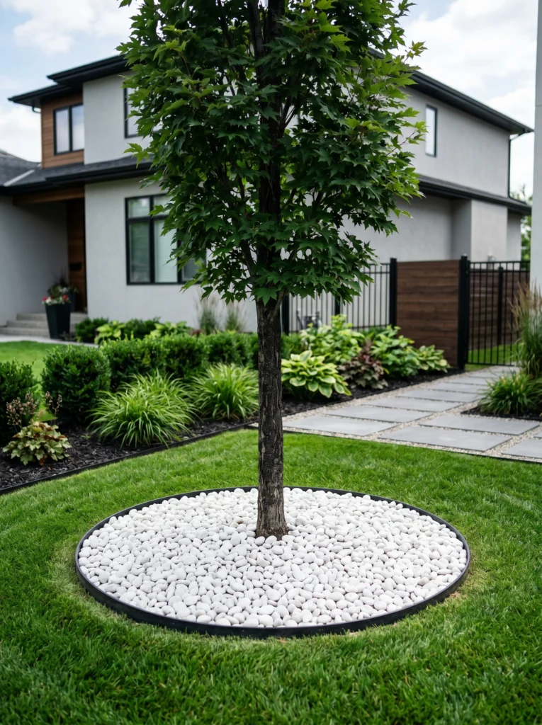 White Rock Around Trees