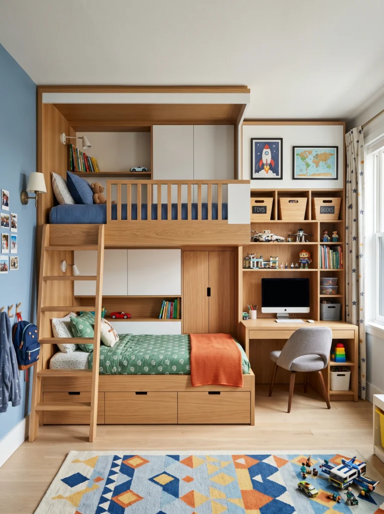 Built-In Bunk Wall Unit