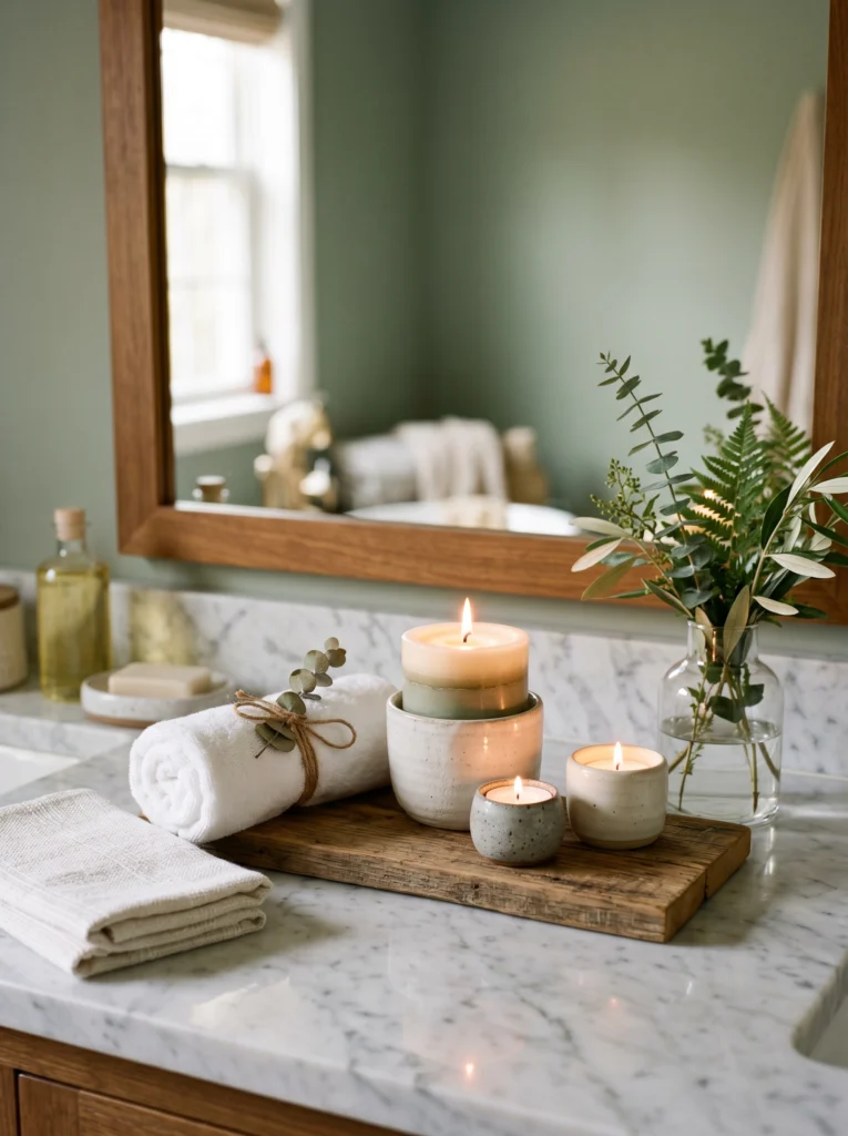 Candle Arrangement for Warm Relaxing Ambiance