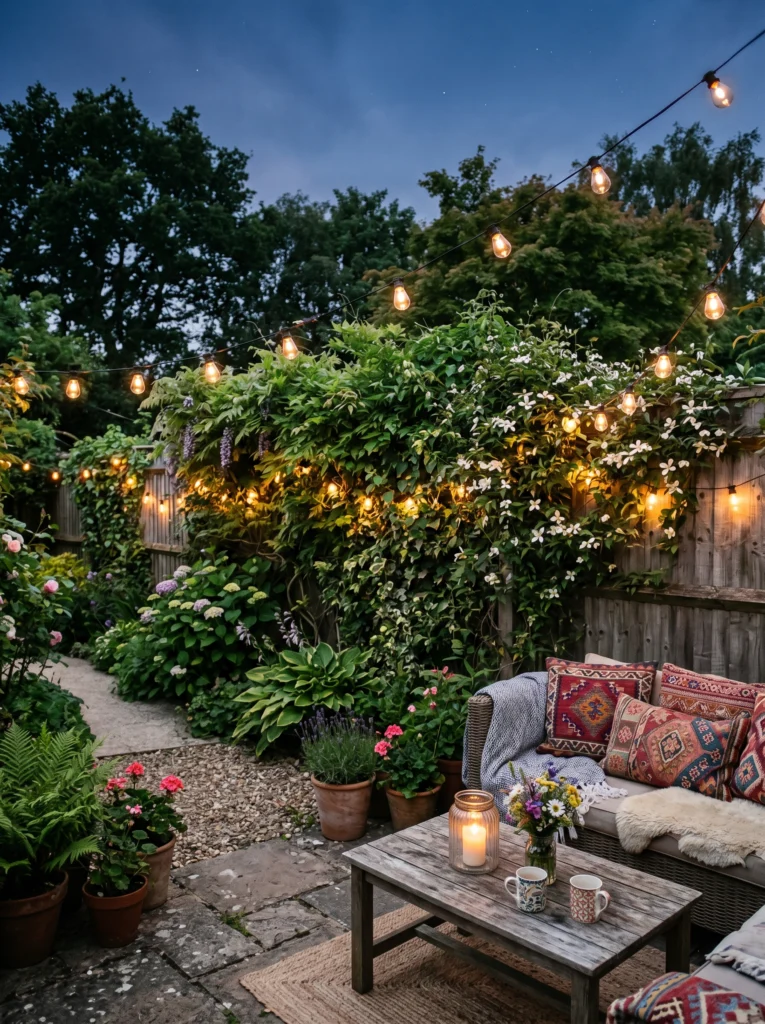 Climbing Plants with String Lights