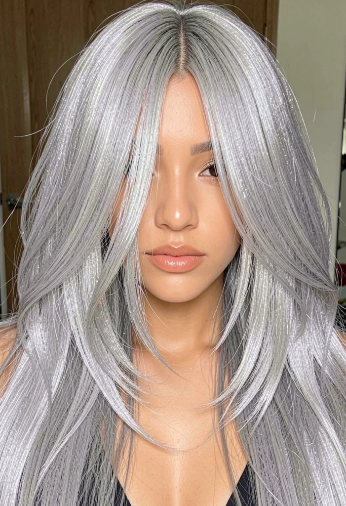 Long Gray Hair with Layers
