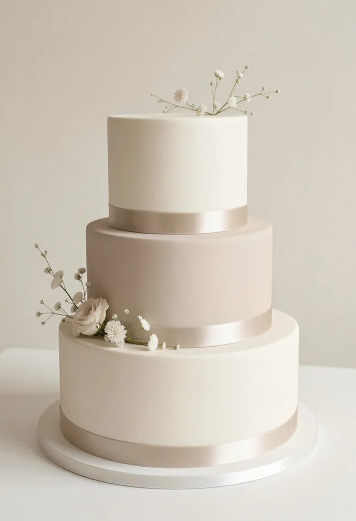 Cake with Thin Ribbon Detail