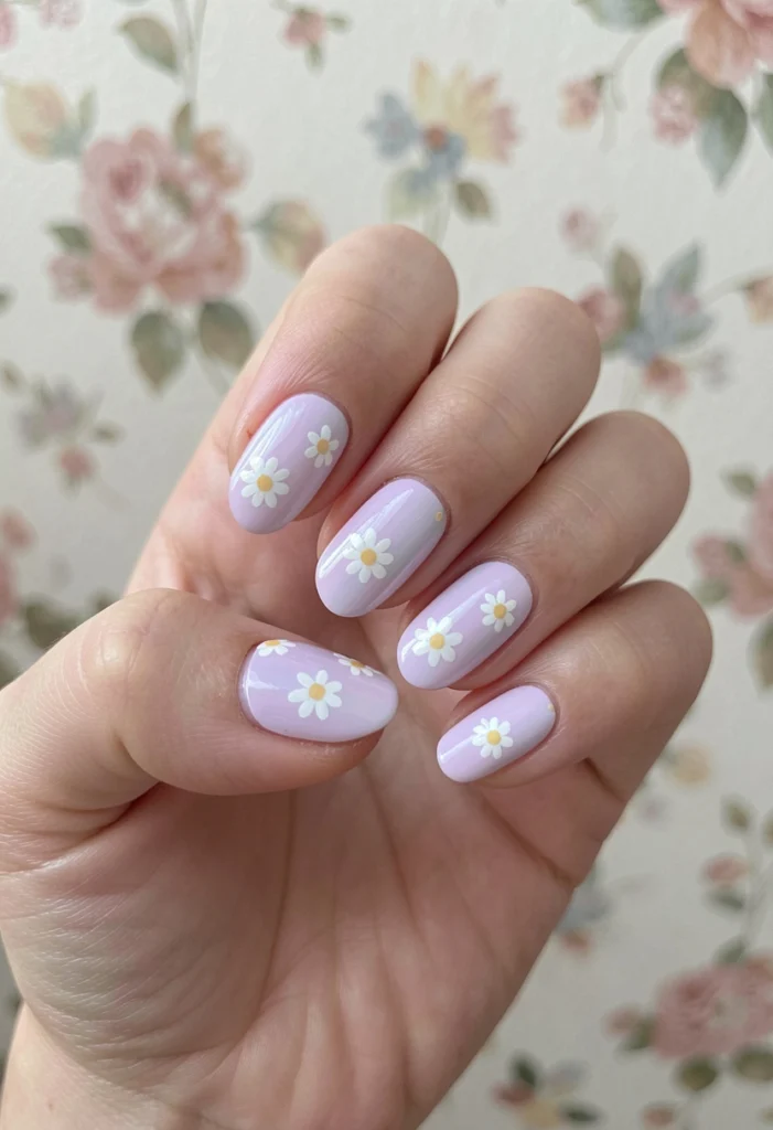 Daisy Flower Nails