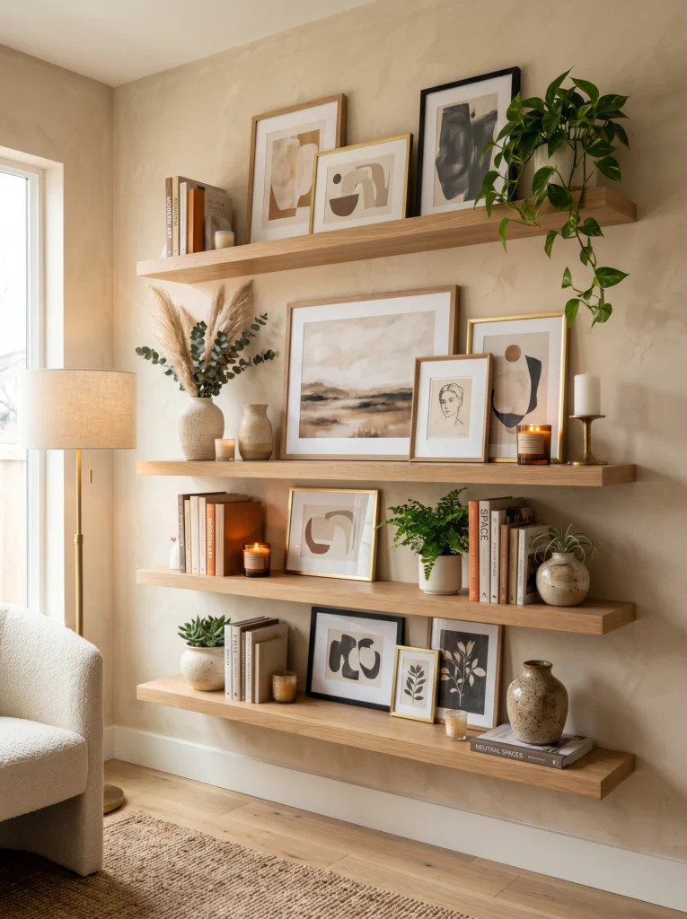 Floating Shelves Gallery Wall Display