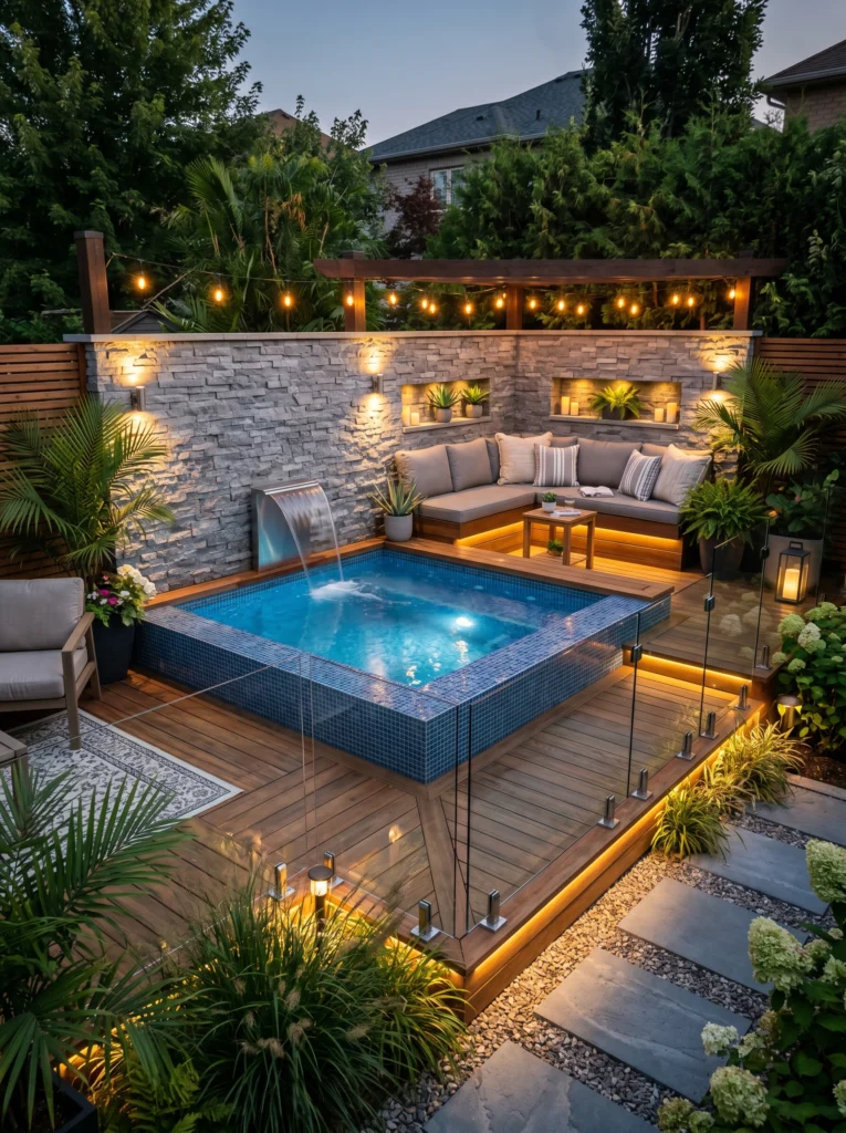 Raised Small Pool With Deck Surround