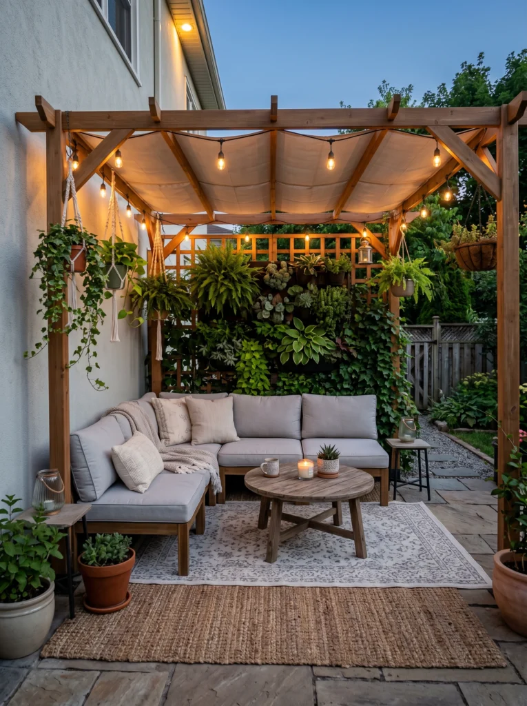  Small Covered Patio With Smart Space Saving Design,