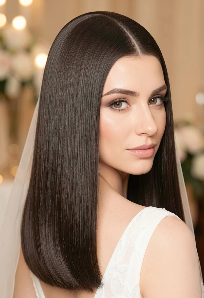 Straight Hair with Middle Part