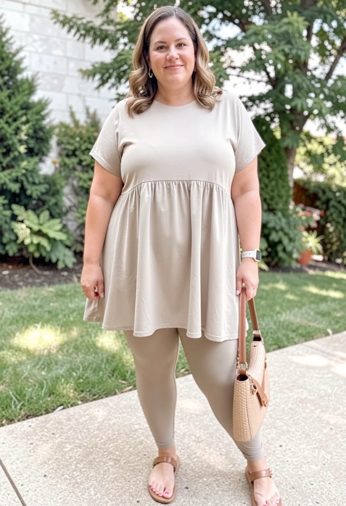 Tunic Top with Leggings or Shorts