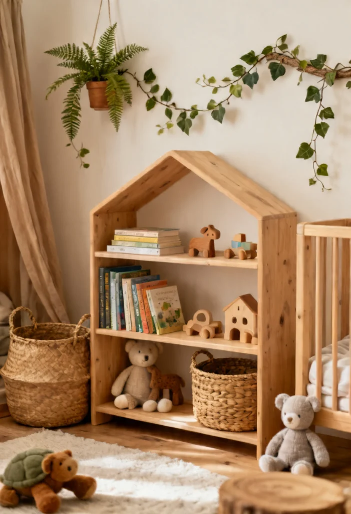 Wooden Shelves with Simple Decor