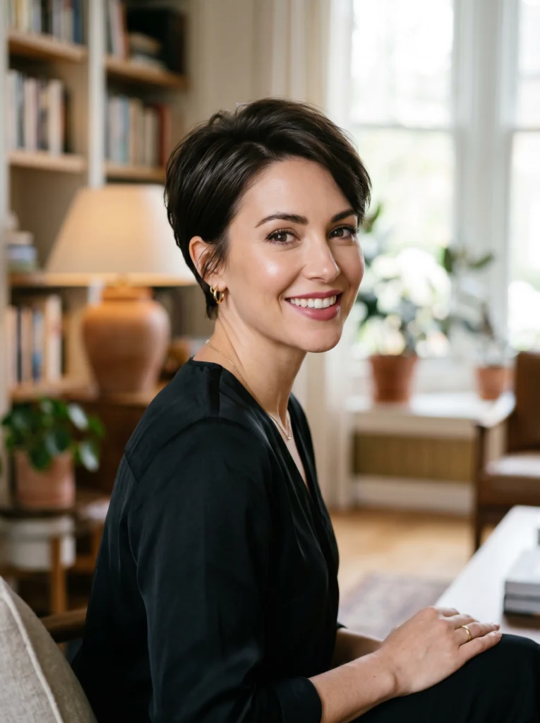 Classic Brunette Pixie Cut