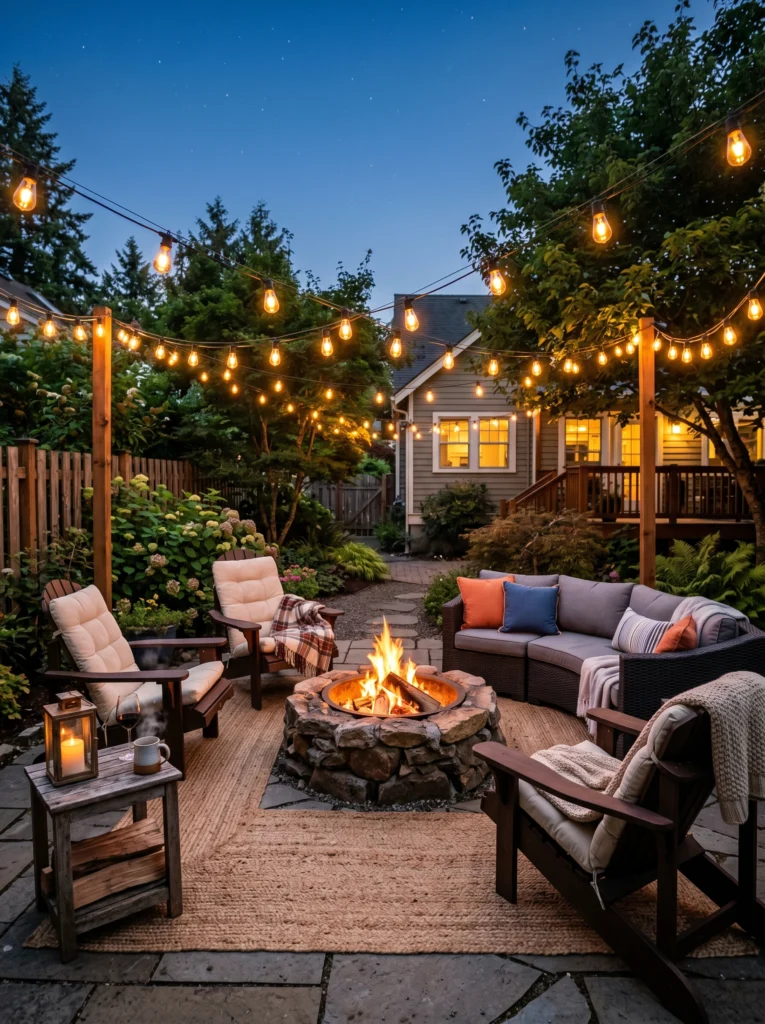 Cozy Fire Pit Lounge Area