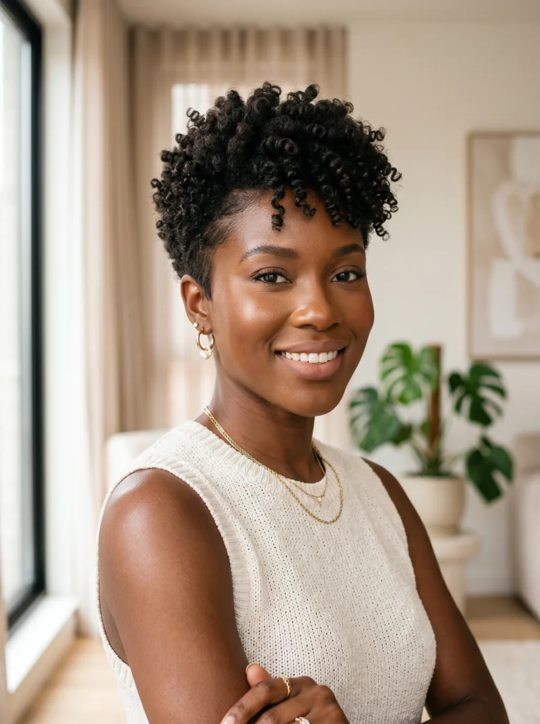  Tapered Cut with Defined Curls