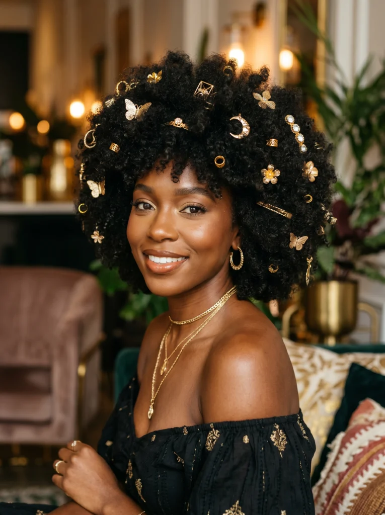  Accessorized Afro Style