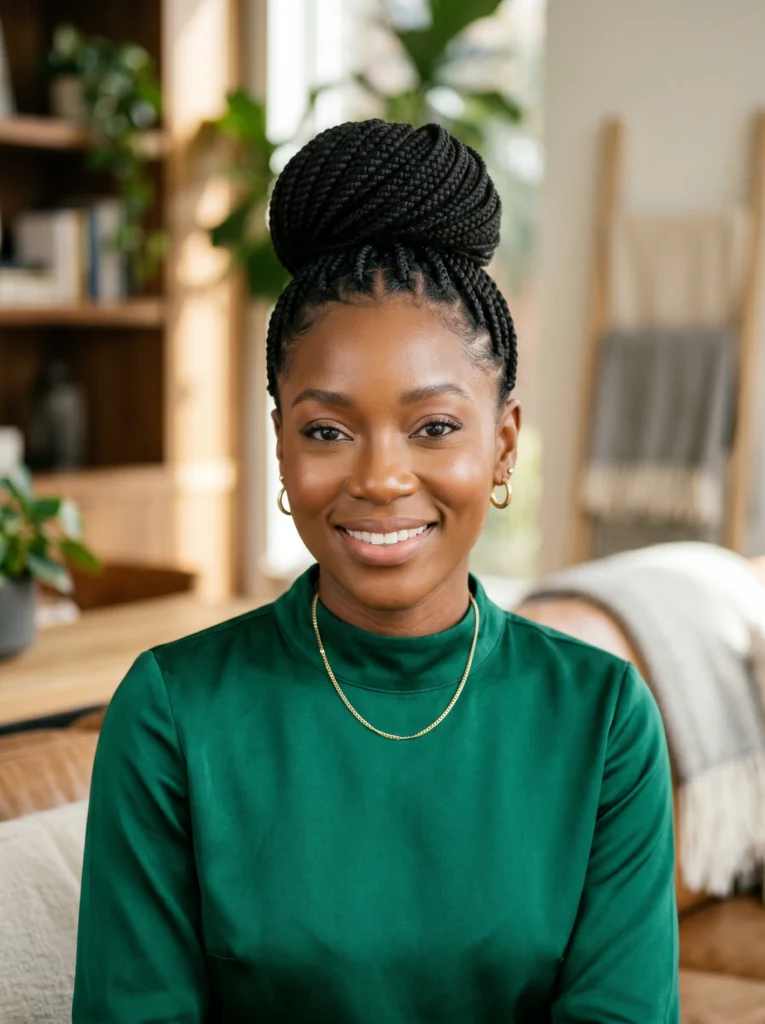  Box Braids Bun Style